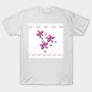 Pink flower pattern T-Shirt